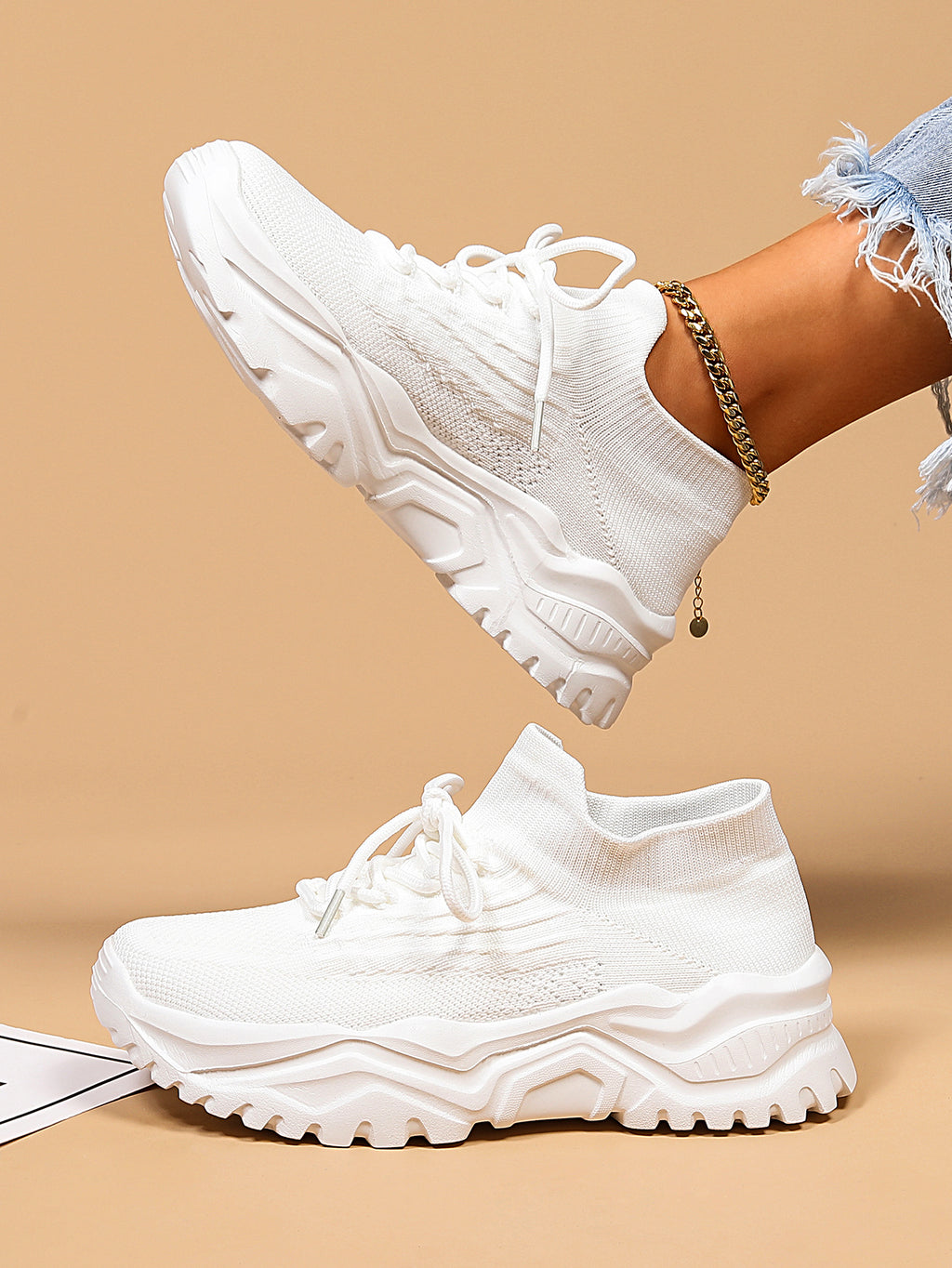 Women's Lightweight & Breathable Chunky Sneakers, Casual Slip On Sneakers, Running Shoes, Women Shoes