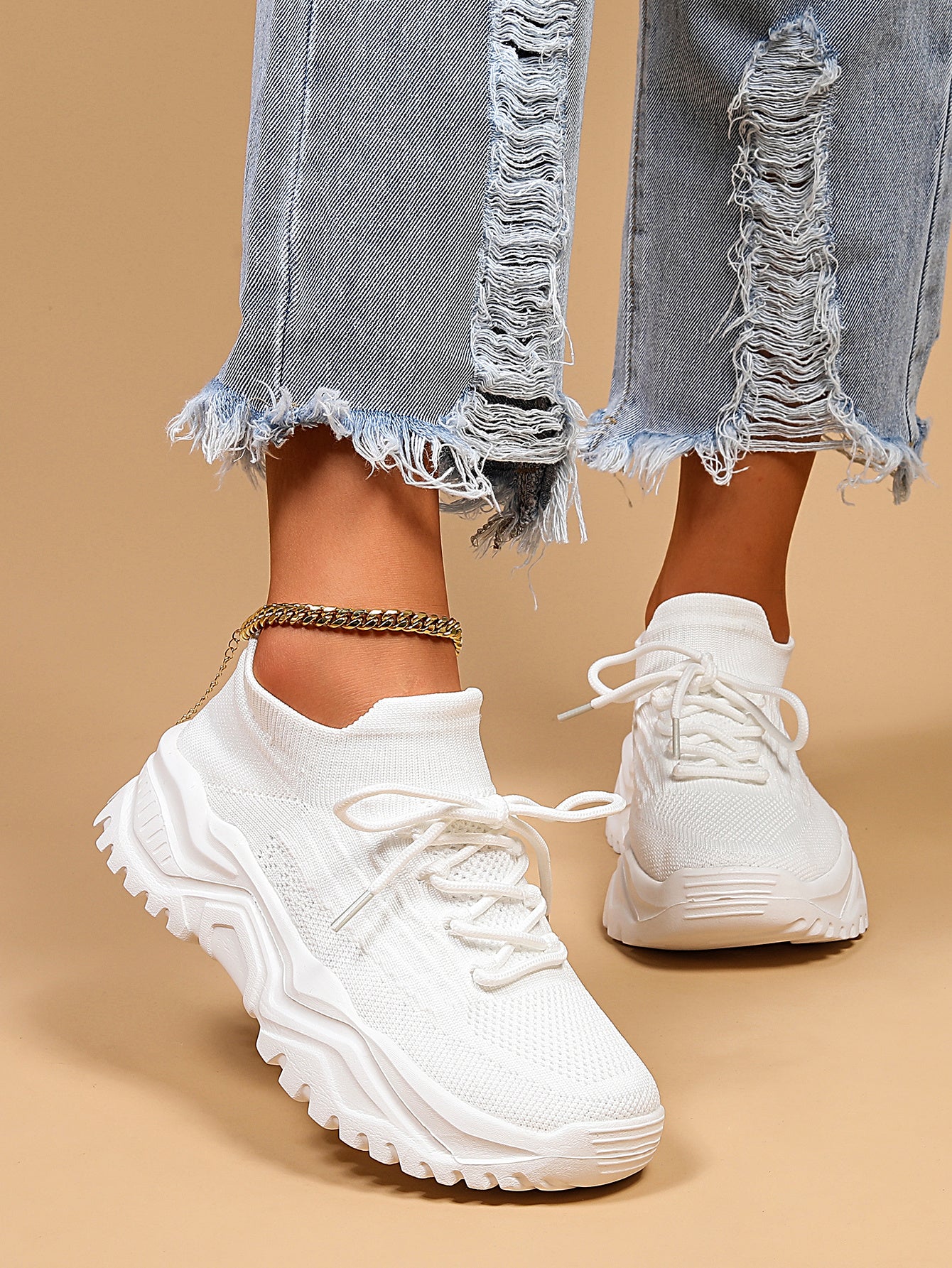 Women's Lightweight & Breathable Chunky Sneakers, Casual Slip On Sneakers, Running Shoes, Women Shoes