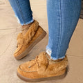 New Women Winter Ankle Boots Snow Boots Plush Warm Slip-on Ladies Shoes Flats Plus Size