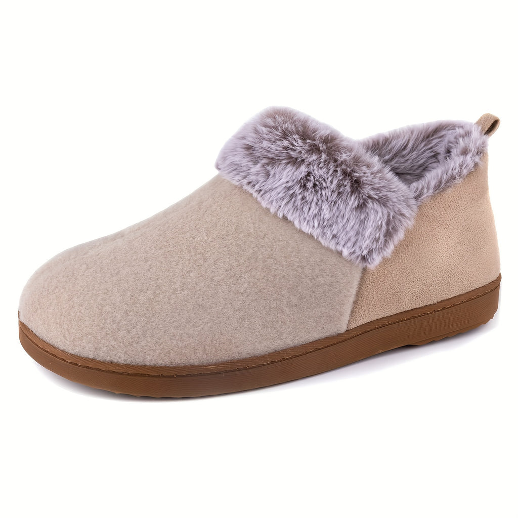 Women's Cozy Slippers, Warm Plush Lining, Faux Fleece Blend Micro Household Shoes, Indoor and Outdoor Anti-slip Sole, Preferred Gift for Holidays, Women Shoes