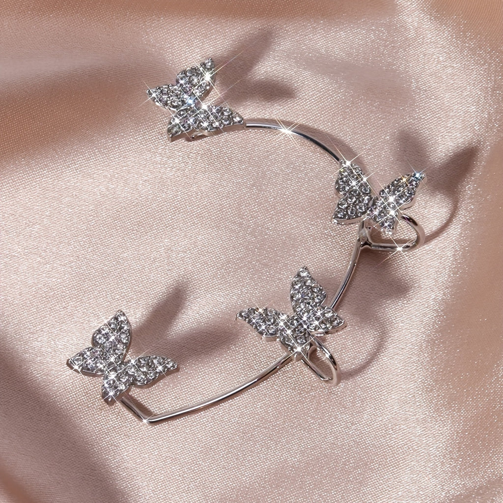 [Luxury French-style Butterfly Earrings] French-style Golden Sparkling Butterfly Luxury Butterfly Earrings