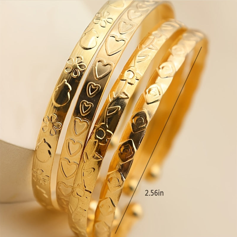 4pcs Fruit Flower Love Rhombus Bracelet Set - Unique Irregular Pattern, Hand Accessories for Stylish Wear