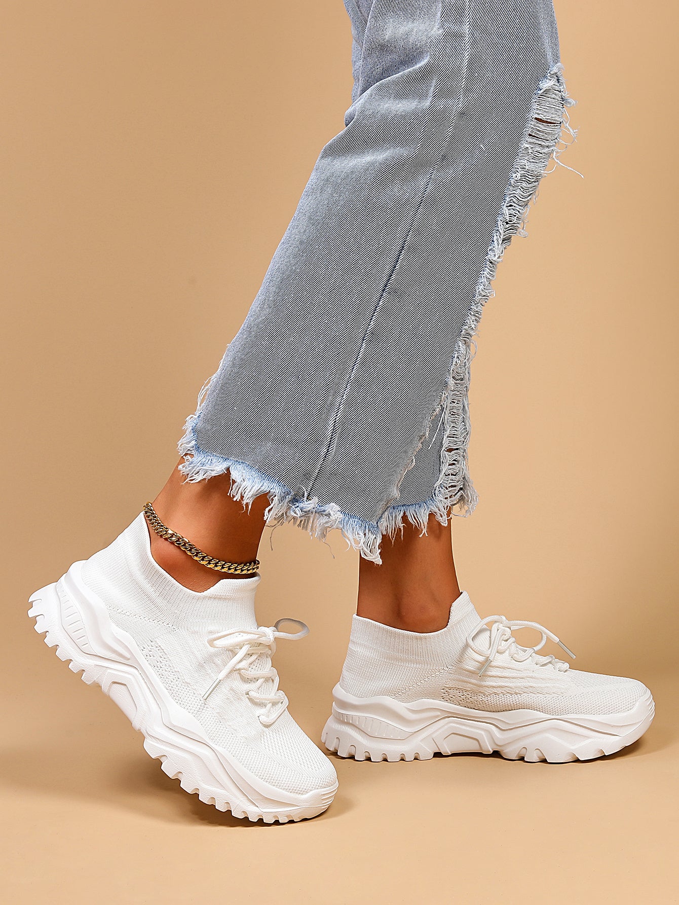 Women's Lightweight & Breathable Chunky Sneakers, Casual Slip On Sneakers, Running Shoes, Women Shoes