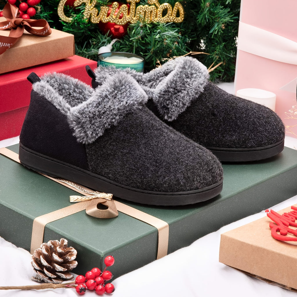 Women's Cozy Slippers, Warm Plush Lining, Faux Fleece Blend Micro Household Shoes, Indoor and Outdoor Anti-slip Sole, Preferred Gift for Holidays, Women Shoes