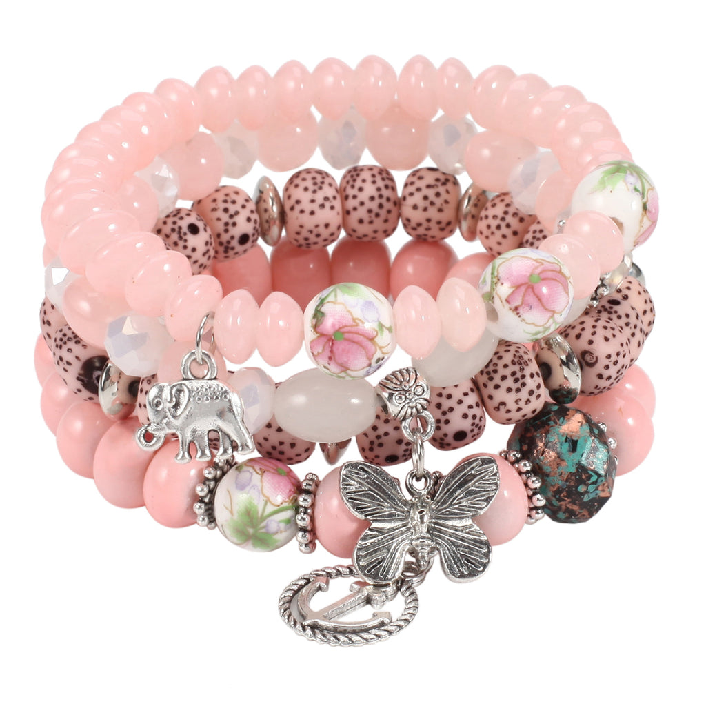 Bohemian Bracelets Set for Women Stackable Stretch Multilayer Beads Bracelet
