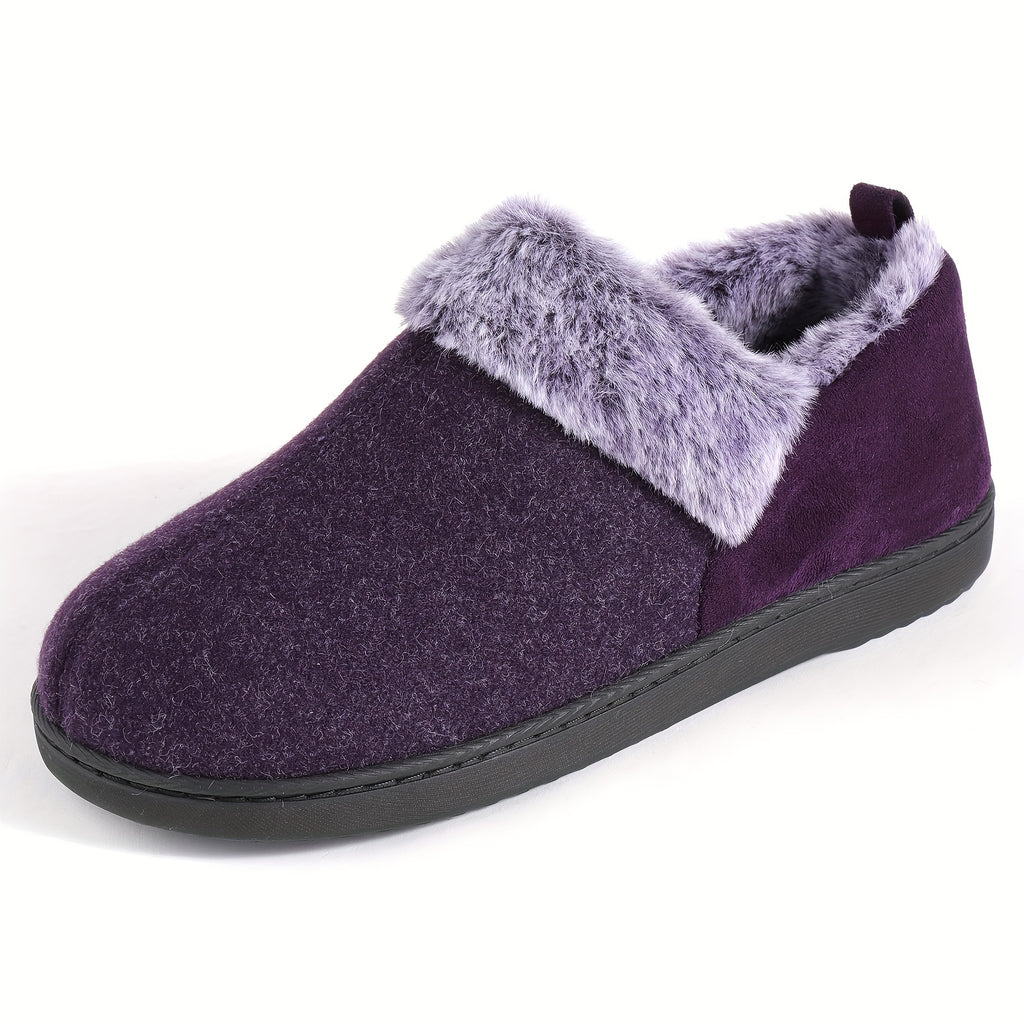 Women's Cozy Slippers, Warm Plush Lining, Faux Fleece Blend Micro Household Shoes, Indoor and Outdoor Anti-slip Sole, Preferred Gift for Holidays, Women Shoes
