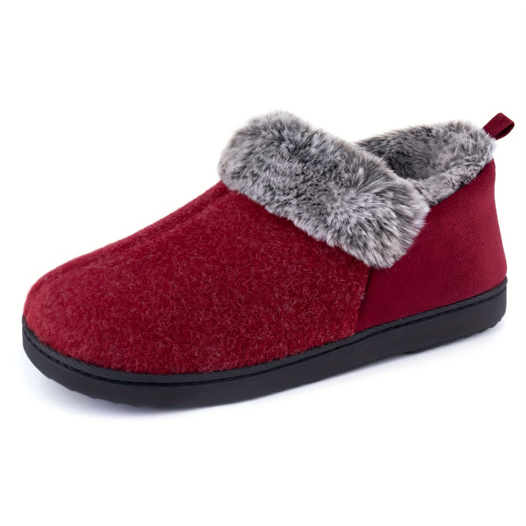 Women's Cozy Slippers, Warm Plush Lining, Faux Fleece Blend Micro Household Shoes, Indoor and Outdoor Anti-slip Sole, Preferred Gift for Holidays, Women Shoes