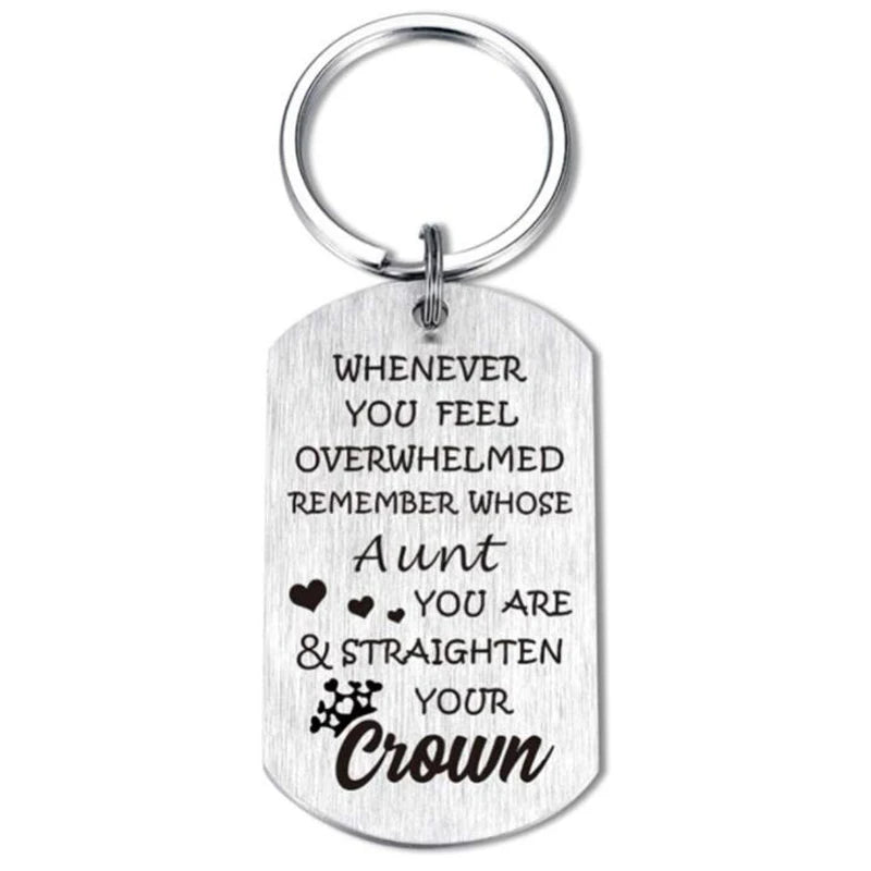 Inspirational Keychain Gift for Aunt Remember Whose Aunt You are Funny Gifts Birthday Keychain from Niece Nephew Father's day