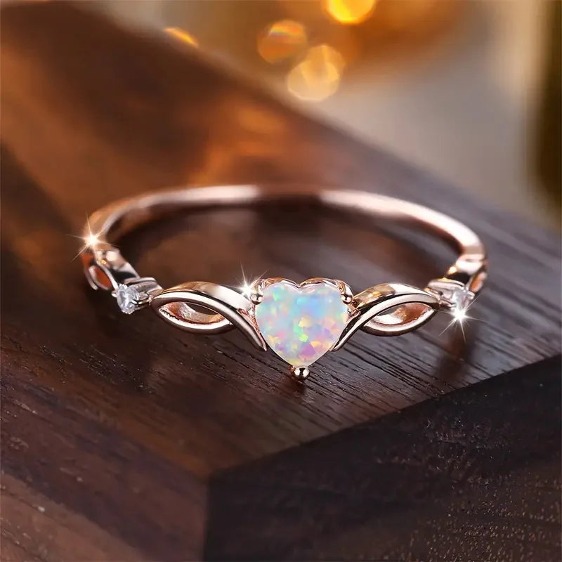 Love Heart Stone Rings for Women Rose Gold Silver Color Wedding Band Bridal Engagement Jewelry Mother's Day Gift Кольцо Женское