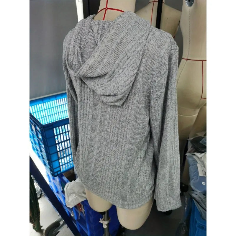 Women's Clothing European American Clothing Autumn Winter New Style Knitted Cardigan Pit Strip Solid Jackets Mid-length Coats