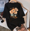 2026 Spring Summer Cute Sunflower Printed Women's Versatile Casual Short-Sleeved T-Shirt Cotton Streetwear Hot-selling