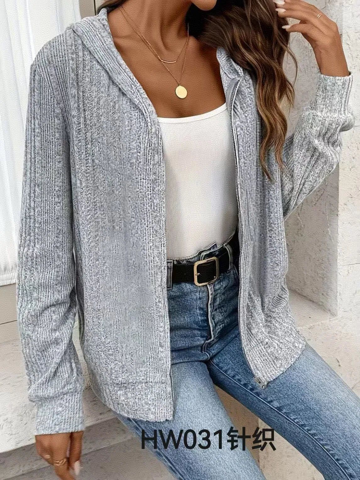 Women's Clothing European American Clothing Autumn Winter New Style Knitted Cardigan Pit Strip Solid Jackets Mid-length Coats