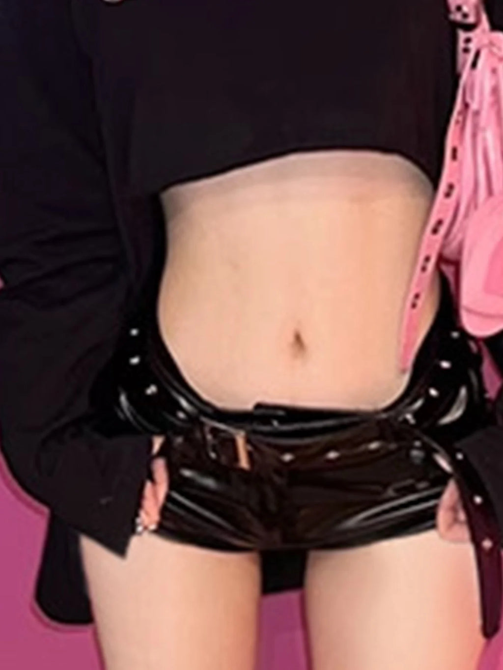Sexy black Casual y2k booty shorts women summer high waist leather Hot Short streetwear bodycon pants nightclub party PU shorts