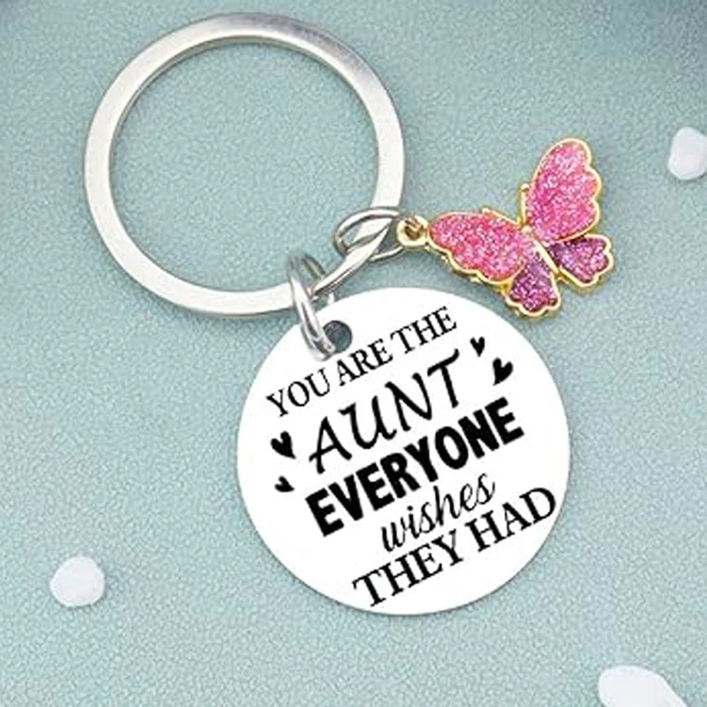 Aunt Gifts Cute Keychain Gift For Aunt Best Auntie Ever Gifts From Niece Nephew Christmas Birthday GIft For Aunt Keyring