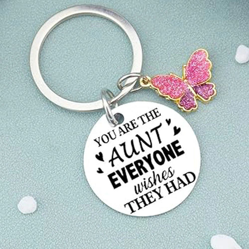 Aunt Gifts Cute Keychain Gift For Aunt Best Auntie Ever Gifts From Niece Nephew Christmas Birthday GIft For Aunt Keyring