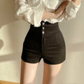 Shorts Women Slim Black Summer Hotsweet Club Style Solid Sexy Ladies High Waist Streetwear All-match Leisure Mujer Soft Trouser