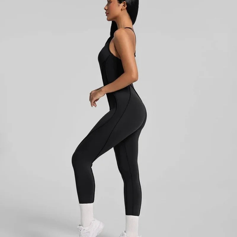 Gym Clothes Woman Patchwork Tight Yoga Bodysuit Shaping Butt-Lifting Running Sports Pilates Training Jumpsuit Female Clothing