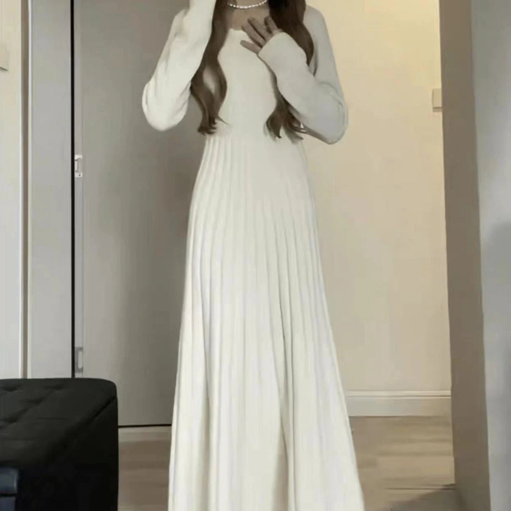 Sweater Long Dress For Woman Clothes Swing Casual Slim Femal Autumn Winter Long Sleeve Knitted Korean Clothing Elegance Sweet
