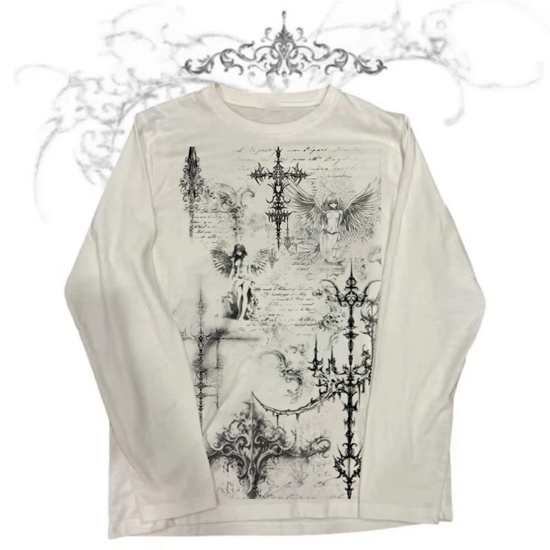 Woman Clothes for Women Kawaii Emo Graphic Tees Y2k Tops Crop Top Women Women's Cropped Shoujo Girl Style 90s Clothes Vintage