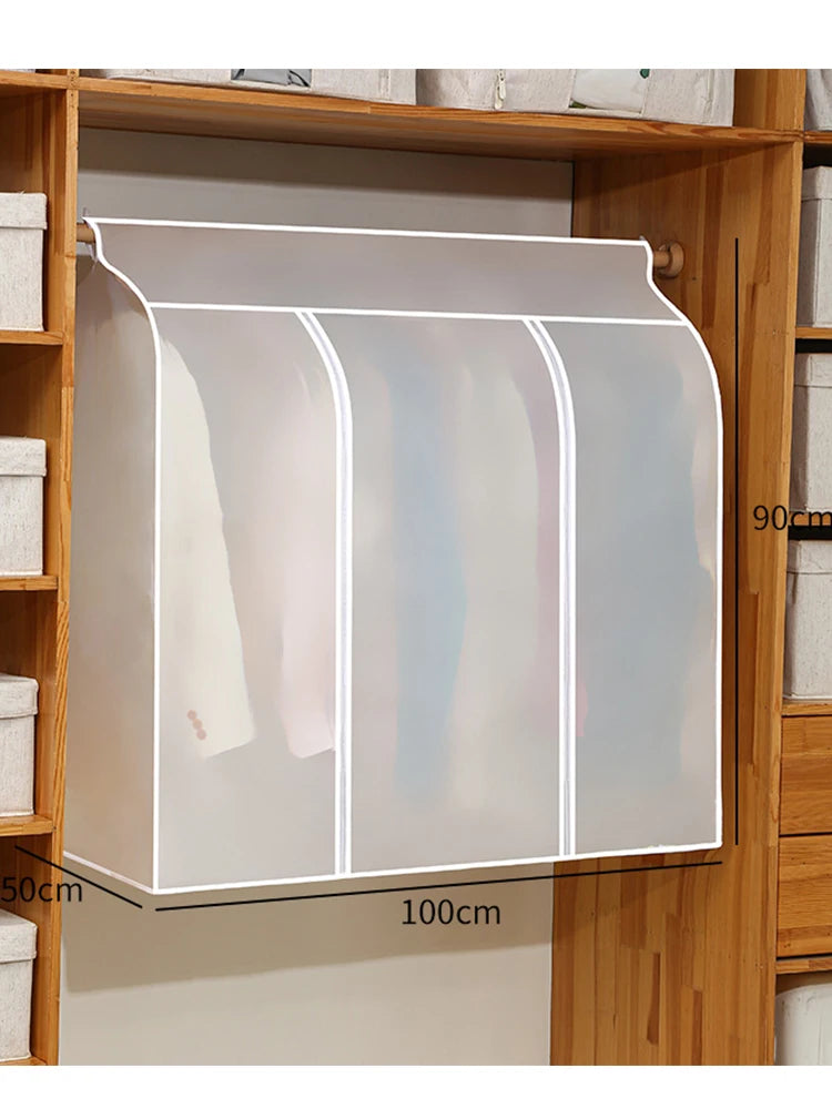 3D Large Wardrobe Clothes Storage Bag Dustproof Cover Garment Suit Dress Coat Waterproof Clothing Protector Hanging Organizer