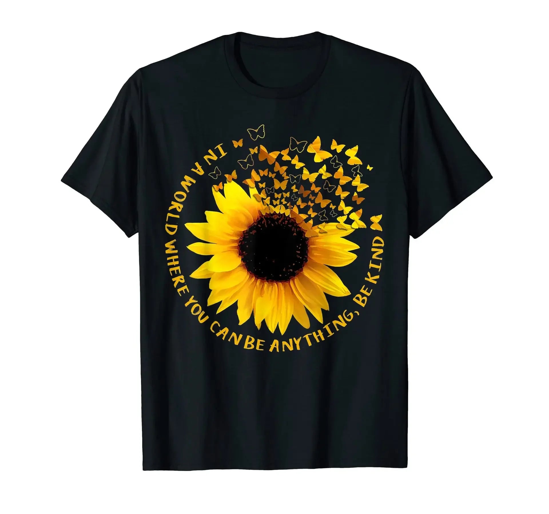 Sunflower Love Printed Summer T-Shirt Loose Fit Oversized Top for Men And Women Kawaii Polyester Fiber Short Sleeve Casual Wear