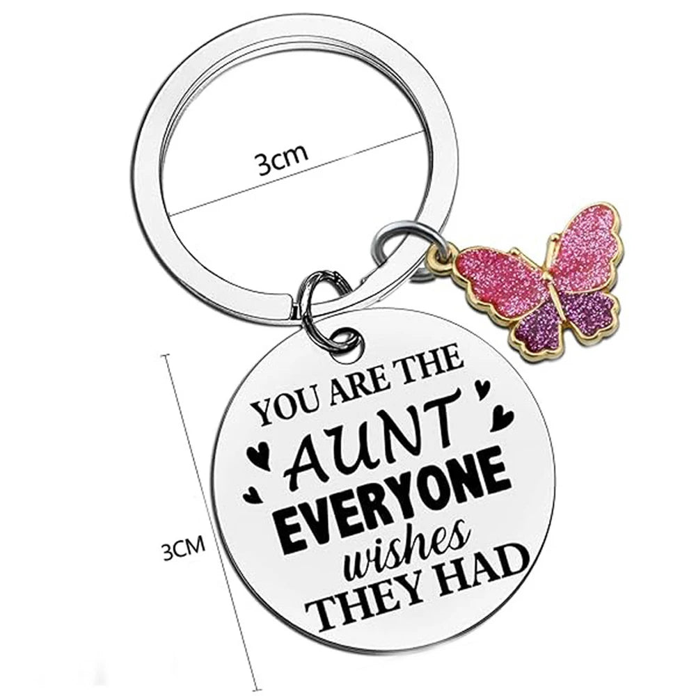 Aunt Gifts Cute Keychain Gift For Aunt Best Auntie Ever Gifts From Niece Nephew Christmas Birthday GIft For Aunt Keyring