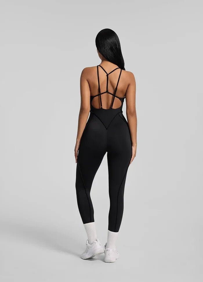 Gym Clothes Woman Patchwork Tight Yoga Bodysuit Shaping Butt-Lifting Running Sports Pilates Training Jumpsuit Female Clothing