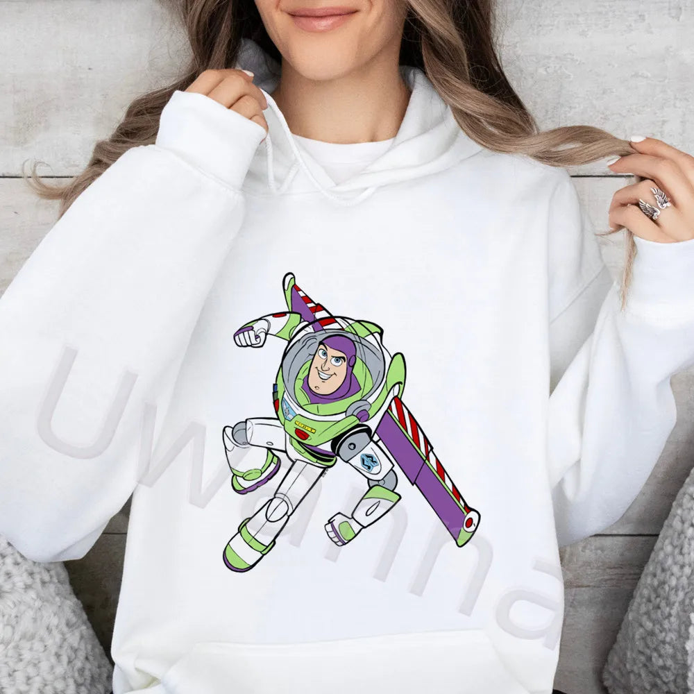 Women Sweatshirts Hoodie Toy Story Graphic Cute Buzz Manga Print Loose Fit Sweatshirt Harajuku Female Winter Fleece Hoodies
