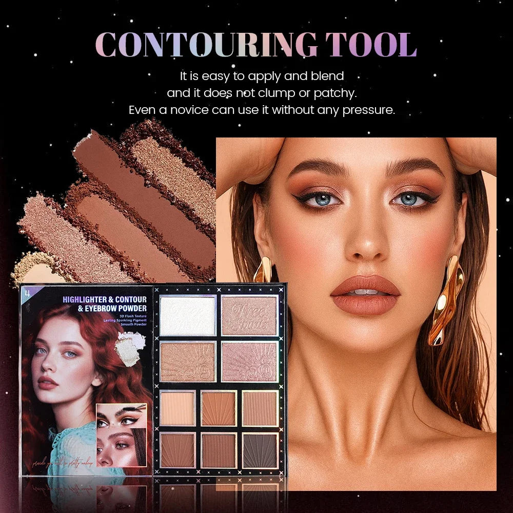 makeup magic book, including eye shadow, lip gloss, powder blusher, highlight, a complete set of makeup magic book, an ideal gi