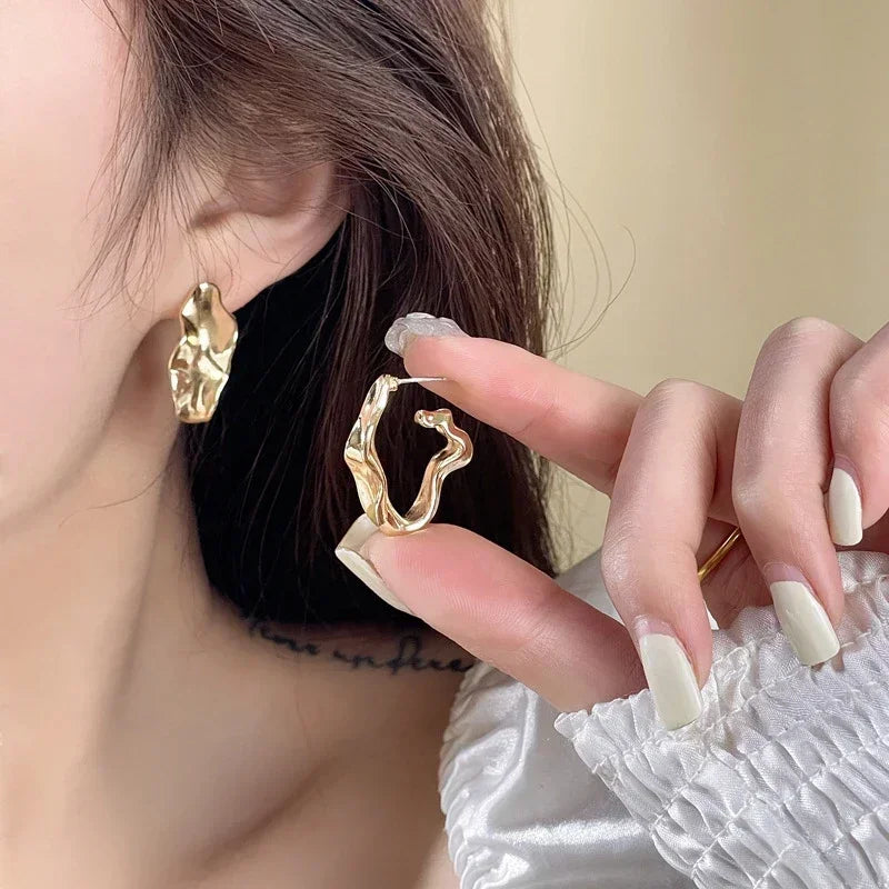 Серьги Женские Retro Minimalist Earrings Irregular Stud Earrings Exaggerated Fashion Earring For Women Jewelry Accessories