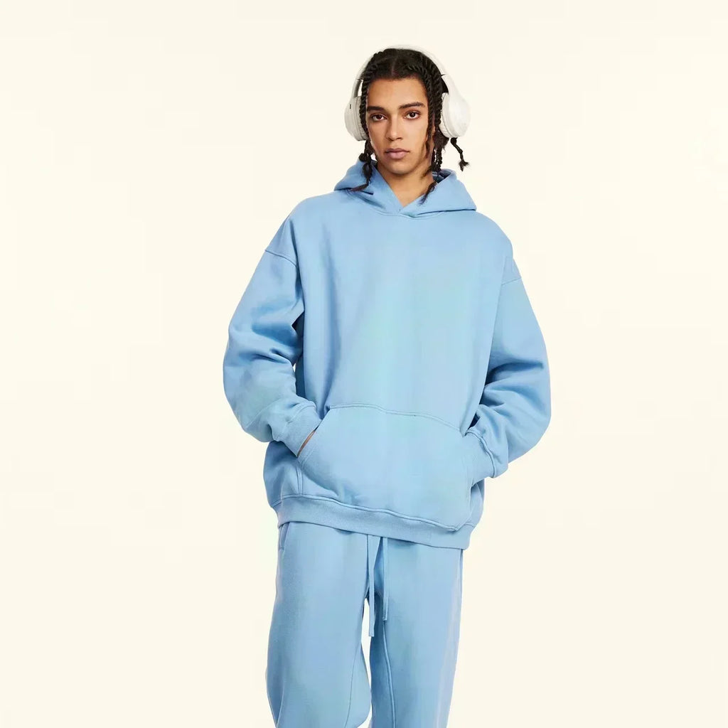 Men's clothing - Daily casual fashion - Long-sleeved hooded design - High-end classic style - Popular solid-color patterns