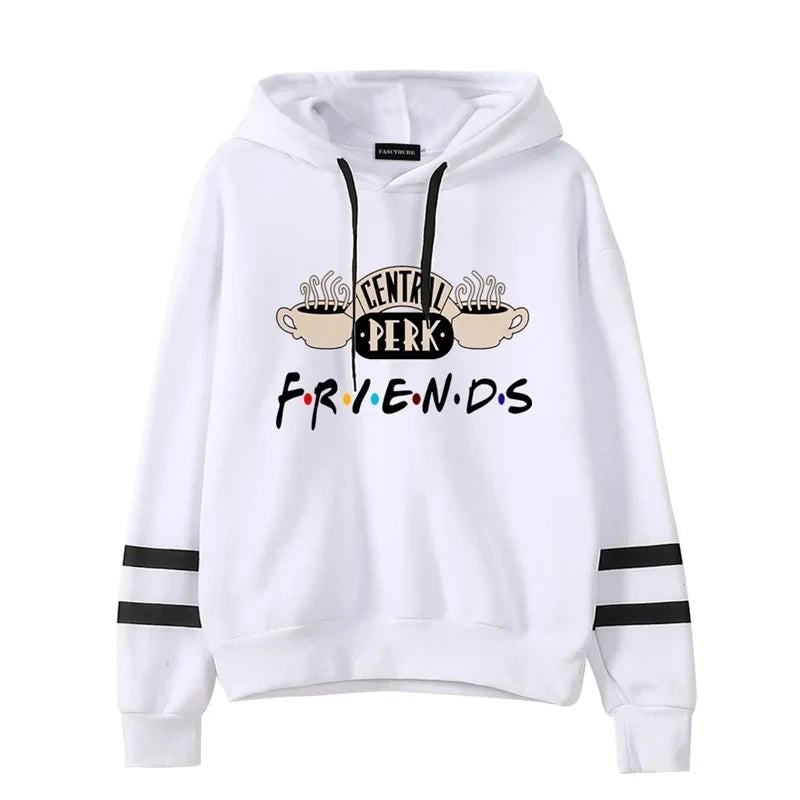 Women Friends TV Show Hooded Sweatshirt Cute Coffee Printing Hoodies Female Autumn Winter Casual Pullover Hoodies