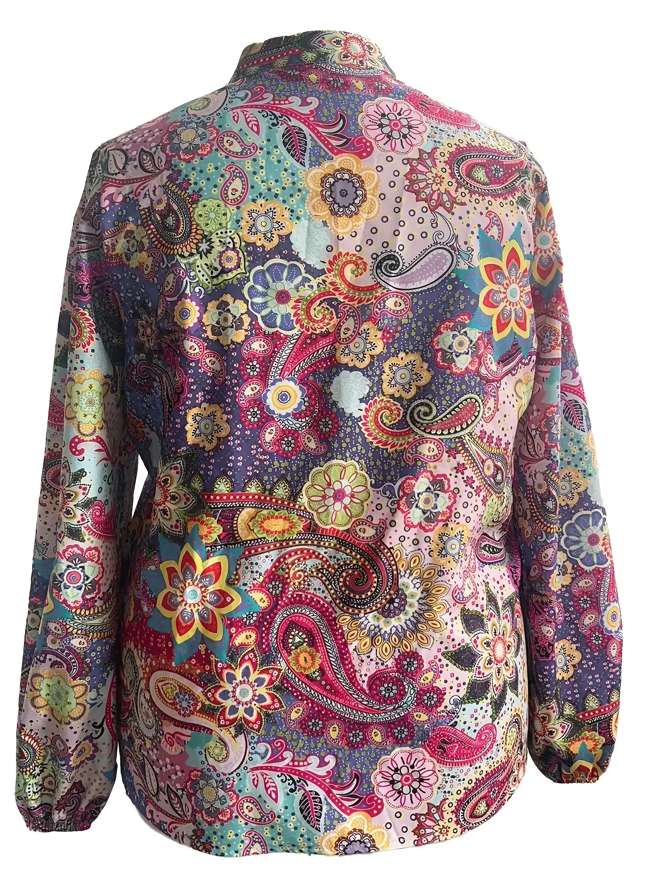 Plus Size 1XL-5XL Women Fashion  Floral Print Turndown Collar Shirt Casual Elegant Blouse Long Sleeve Shirt