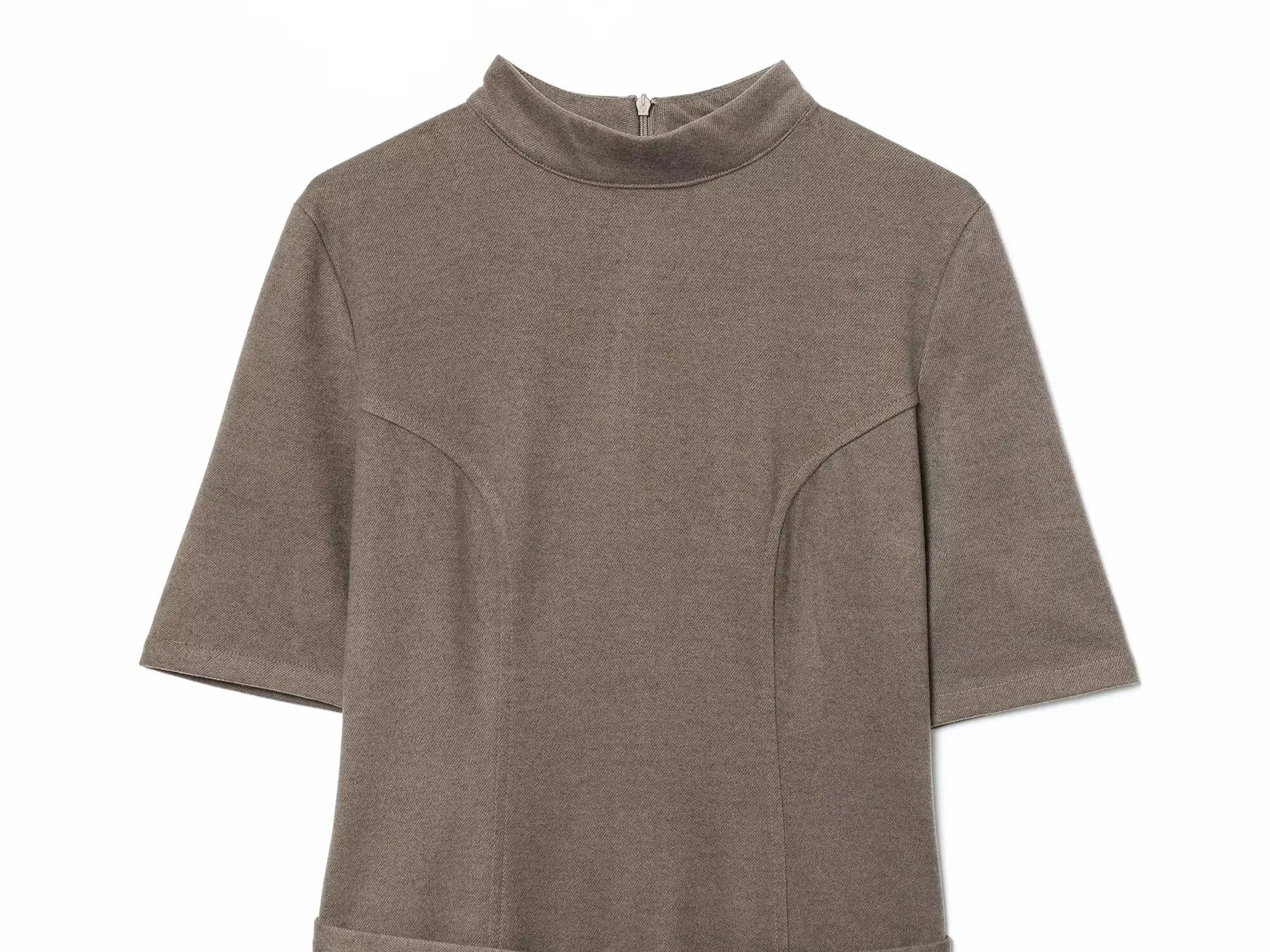 Woman Elegant Dress 2025 New Fashion With Belt Soft Women's Dresses Autumn Winter Dress Short Sleeve Stand Collar Casual Dress ﻿