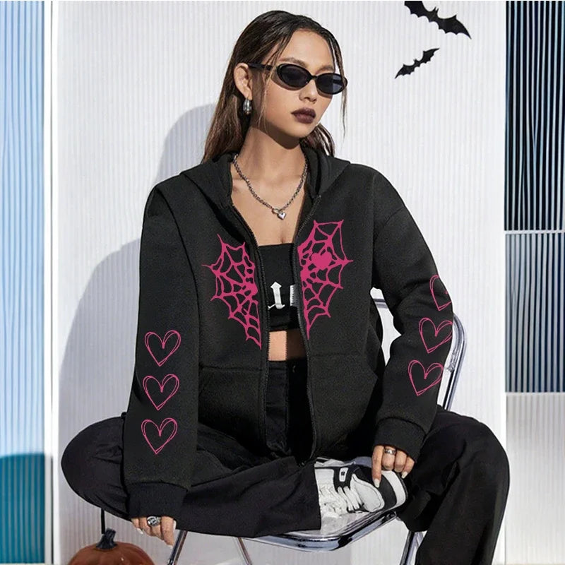 Women's Sweatshirts Autumn Winter Quality Sports Casual  Zipper Cardigan Hooded Outfits Fashion Jogging Top Woman Versatile Coat