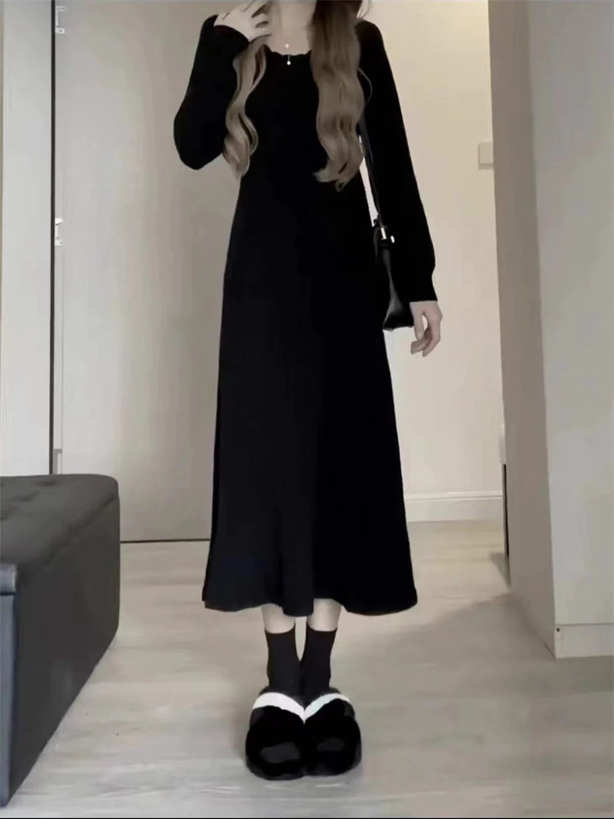 Sweater Long Dress For Woman Clothes Swing Casual Slim Femal Autumn Winter Long Sleeve Knitted Korean Clothing Elegance Sweet