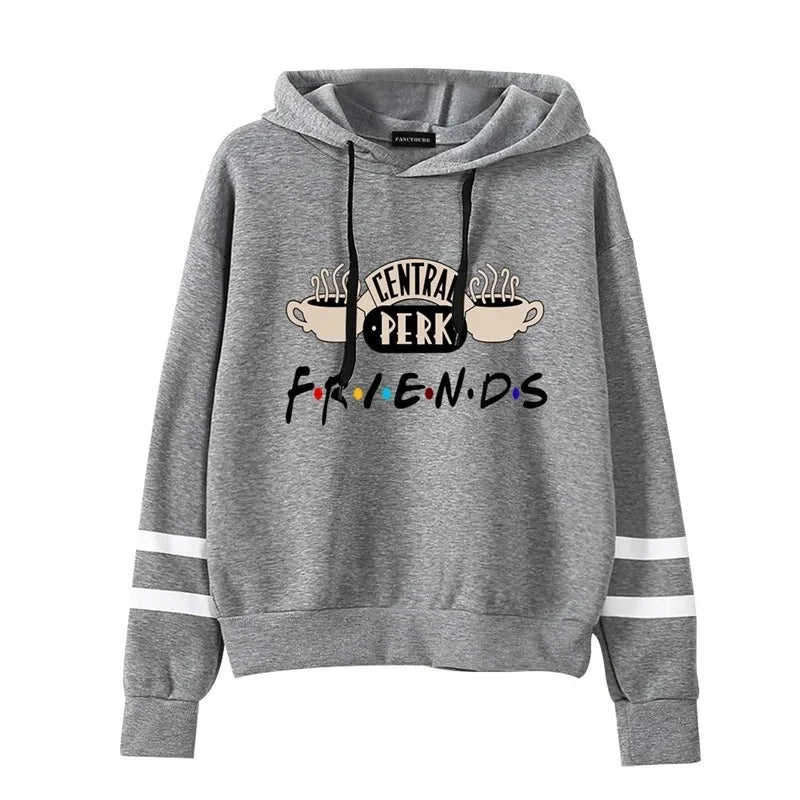 Women Friends TV Show Hooded Sweatshirt Cute Coffee Printing Hoodies Female Autumn Winter Casual Pullover Hoodies
