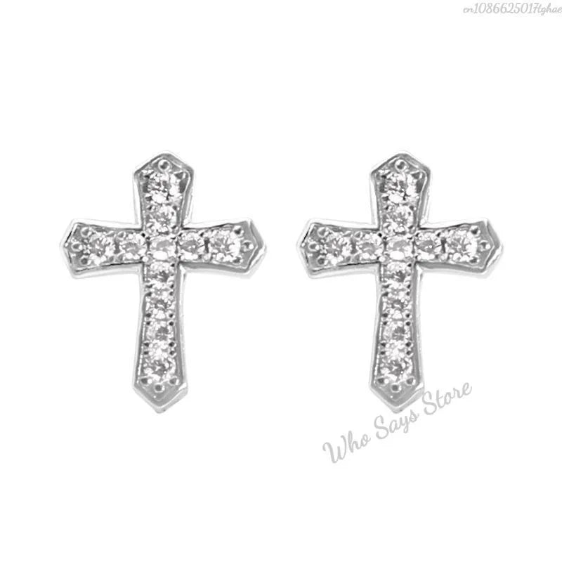 Stainless Steel Earrings Hip Hop Jewelry Stud Earring Iced Out Zircon Dollar Sign Gold Plated Earrings for Women Серьги Женские