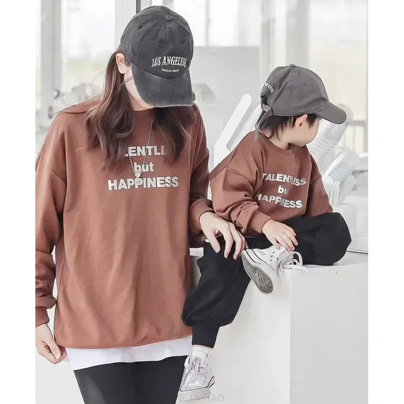 2025 Family Sweatshirts Mom And Daughter Fashion Long Sleeve Clothes Autumn Winter Tops Women Baby t Shirts Dad Son Matching