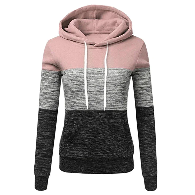 Quality Fashion Women's Sweatshirts Hot Sales Daily Casual Hoodies Jogging Drawstring Outdoors Sports Slim Fit Tricolor Clothing