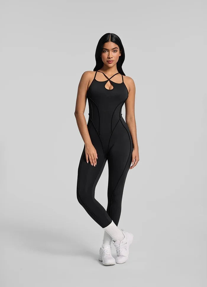 Gym Clothes Woman Patchwork Tight Yoga Bodysuit Shaping Butt-Lifting Running Sports Pilates Training Jumpsuit Female Clothing