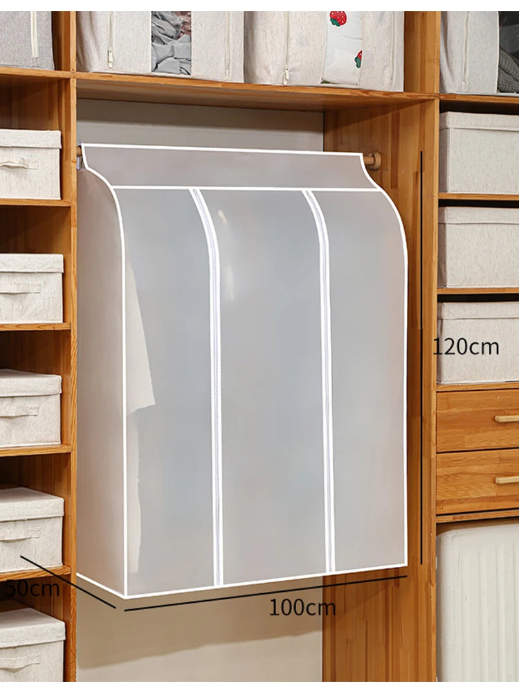 3D Large Wardrobe Clothes Storage Bag Dustproof Cover Garment Suit Dress Coat Waterproof Clothing Protector Hanging Organizer