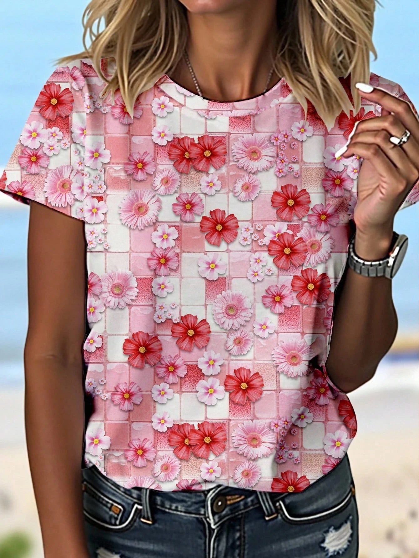 Sunflower T-Shirts Colorful Floral 3D Print Women Casual O-Neck T Shirt Short Sleeve Top Harajuku Y2k Casual Tee Female Clothing
