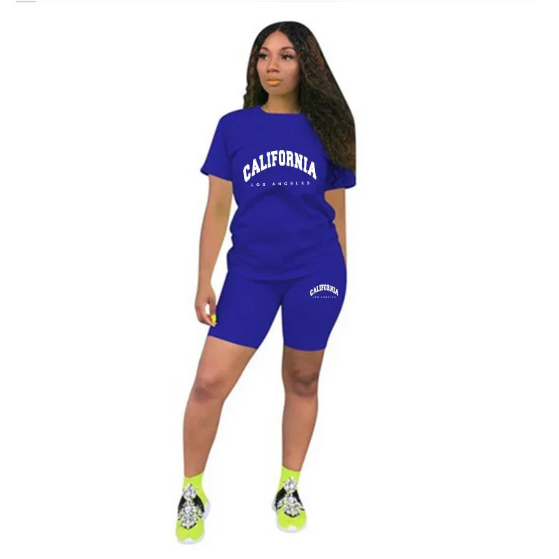 Casual Woman Clothing Summer Two Piece Set for Women T-Shirts O-Neck Shorts Daily Short Sleeve Tracksuit Quality Matching Sets