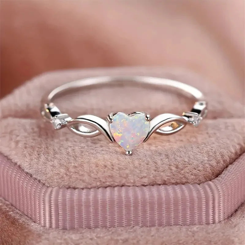 Love Heart Stone Rings for Women Rose Gold Silver Color Wedding Band Bridal Engagement Jewelry Mother's Day Gift Кольцо Женское
