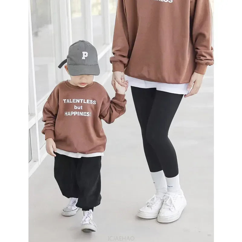 2025 Family Sweatshirts Mom And Daughter Fashion Long Sleeve Clothes Autumn Winter Tops Women Baby t Shirts Dad Son Matching
