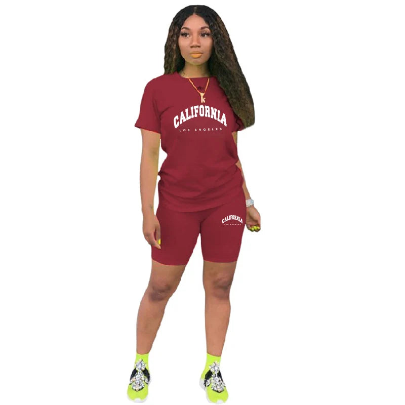 Casual Woman Clothing Summer Two Piece Set for Women T-Shirts O-Neck Shorts Daily Short Sleeve Tracksuit Quality Matching Sets