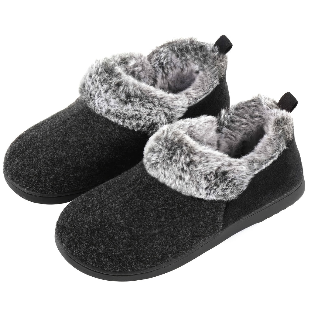 Women's Cozy Slippers, Warm Plush Lining, Faux Fleece Blend Micro Household Shoes, Indoor and Outdoor Anti-slip Sole, Preferred Gift for Holidays, Women Shoes