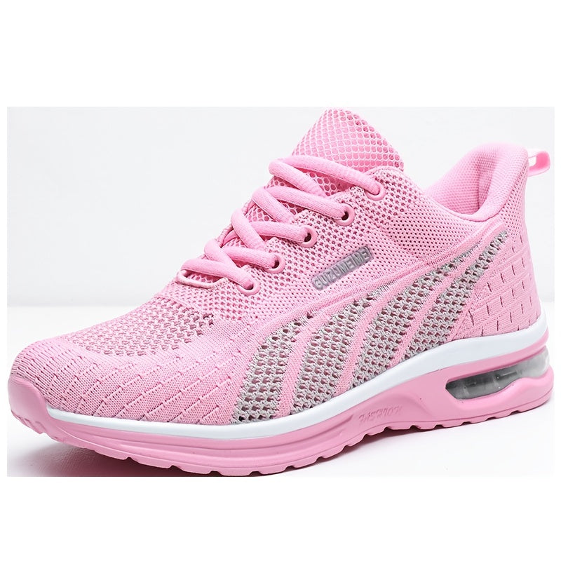 Lightweight Breathable Air Cushion knitted Running Shoes, Women's Footwear