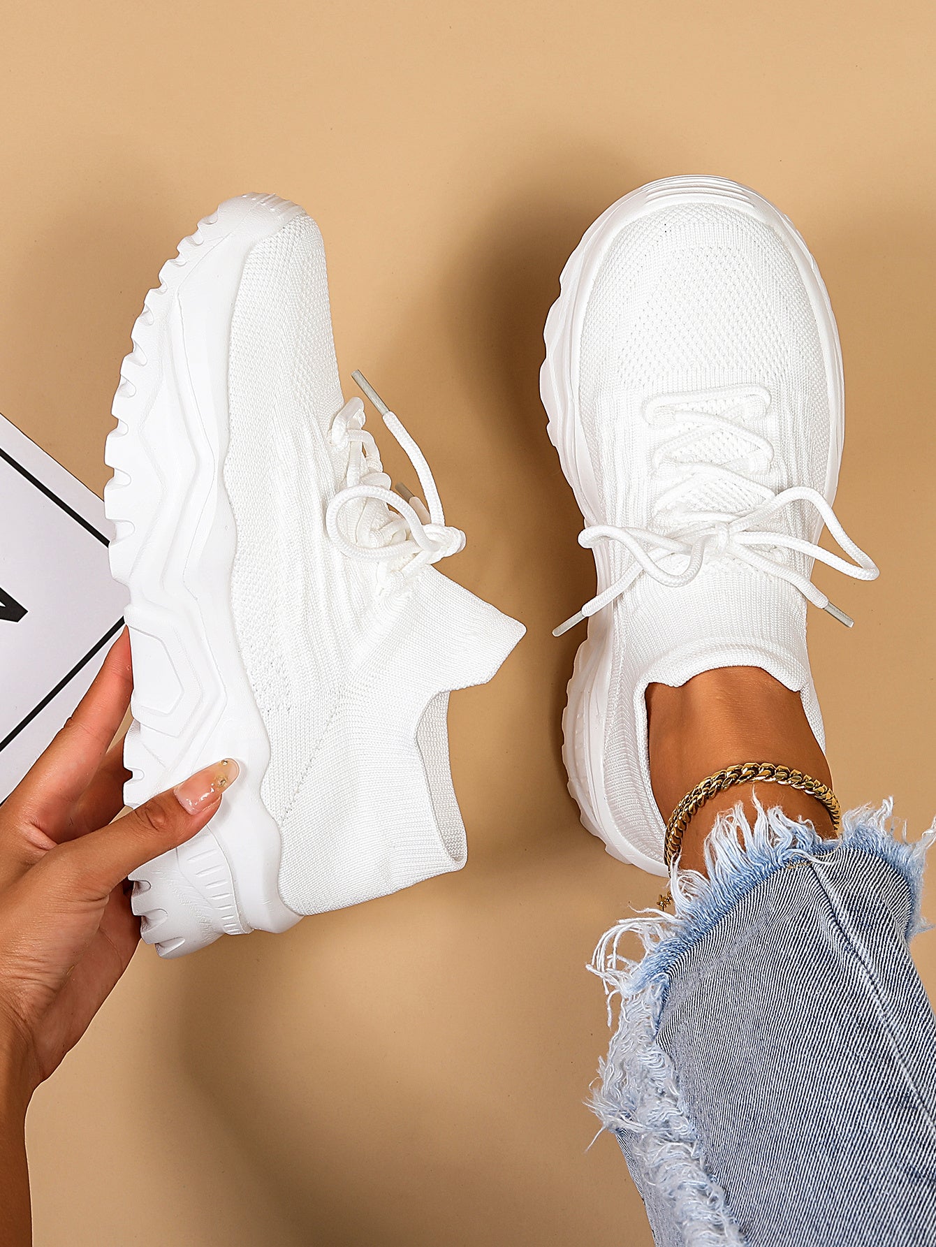 Women's Lightweight & Breathable Chunky Sneakers, Casual Slip On Sneakers, Running Shoes, Women Shoes